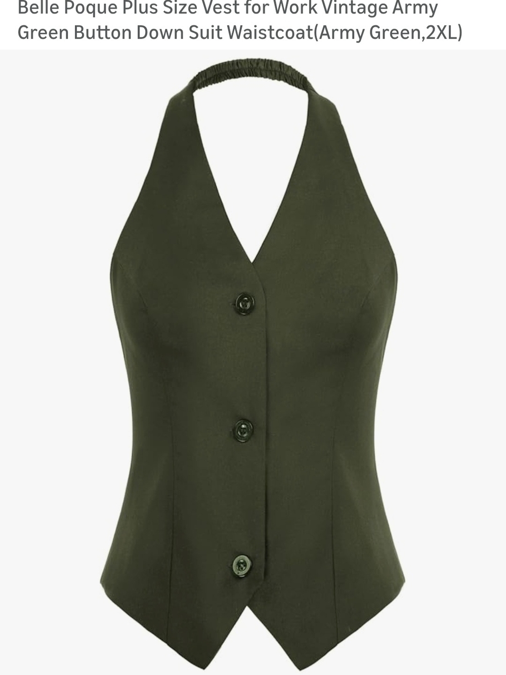 Olive Green Halter Waistcoat Vest